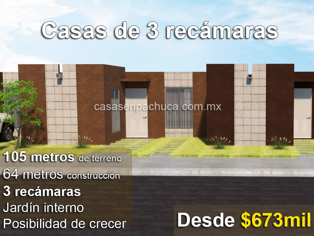 casas en venta con crédito infonavit en pachuca 3 recámaras cerca ciudad de méxico